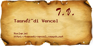 Tasnádi Vencel névjegykártya